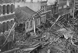 The Johnstown Flood, known as the Great Flood of 1889, occurred on May 31, 1889 after the catastrophic failure of the South Fork Dam on the Little Conemaugh River 14 miles upstream of the town of Johnstown, PA. The dam broke after several days of extremely heavy rainfall, unleashing 20 million tons of water from the reservoir known as Lake Conemaugh. With a flow rate that temporarily equalled that of the Mississippi River, the flood killed 2,209 people. National Dam Safety Day is celebrated on May 31 every year in memory of this flood.