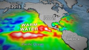 "The blob" is a very large area of warm water that scientists are hoping may end the California drought