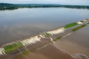Missouri River Flood: Breeching of the levee at mile 550 in Aitchison County, June 19, 2011