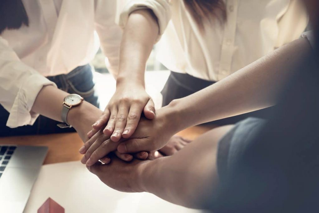 hands together for employee engagement
