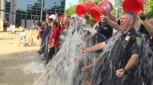 Boston police participate in the Ice Bucket Challenge for ALS